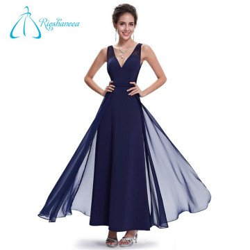 Sheath V Neck Floor Length Real Sample Chiffon Evening Dress